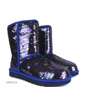 Ugg Classic Navy Tonal Sequin Boots